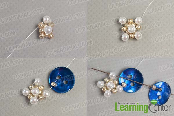 make the fourth part of the blue button flower ring
