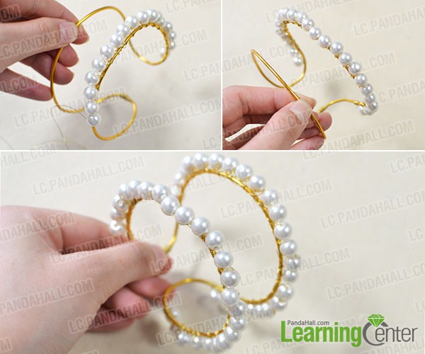 make the frame of the bracelet and add pearl beads2