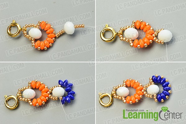 make the rest part of the colorful 2-hole seed bead flower bracelet