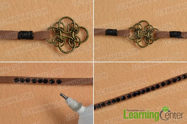 make the fourth part of the chocolate suede cord bracelet
