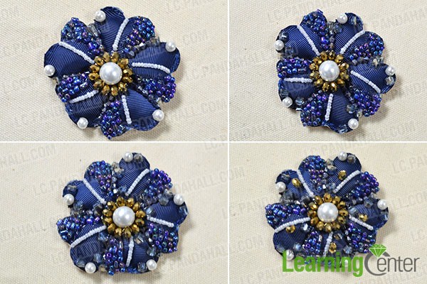 add beads onto the blue flower3