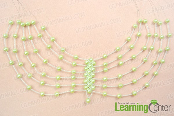 Finish DIY multi strand pearl necklace 
