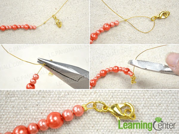 add lobster clasp for the beaded fringe necklace