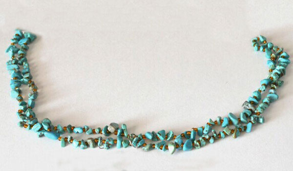 bead the seed beads and turquoise strand