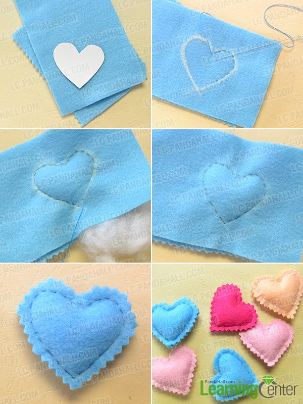 How to make the easy colorful felt paper heart ornament?