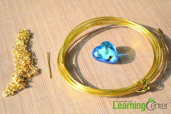 material for making the blue pendant necklace