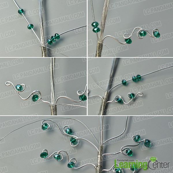 Make the beaded wire tree branches