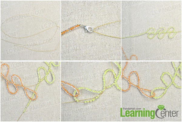 make bright yellow teardrops of seed bead becklace