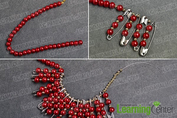 PandaHall DIY Project on How to Make Beaded Red Pearl Necklace for