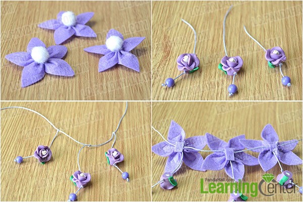 make the pendants and attach flowers