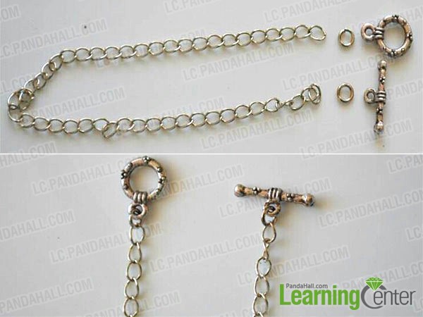 add toggle clasp onto chains