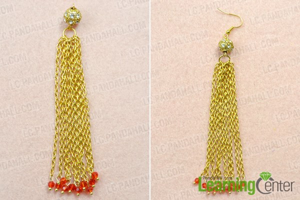 Finish long chain tassel earrings tutorial