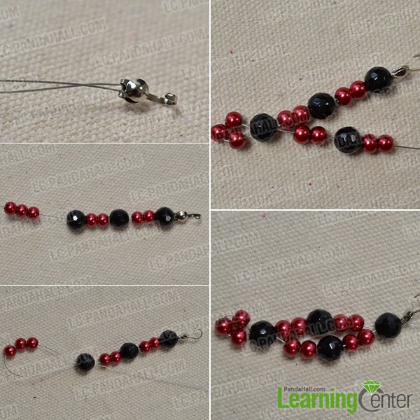 make the first pattern of the red and black statement necklace