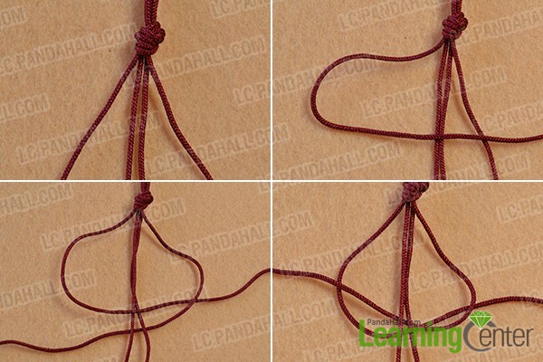 make the first part of the square knot bracelet