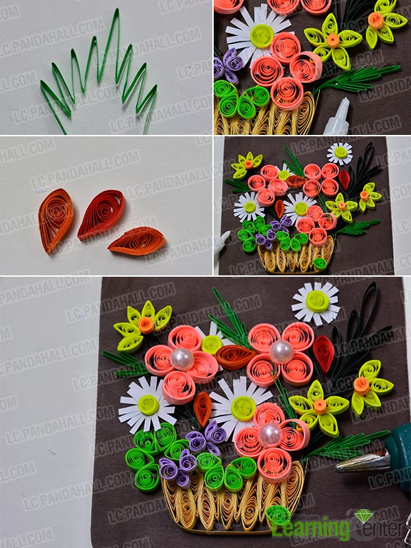 Finish the quilling paper flower basket
