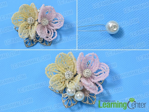 make the rest part of the seed bead flower brooch