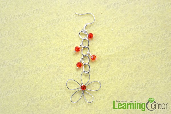 Finish wire wrappd flower shaped earrings tutorial