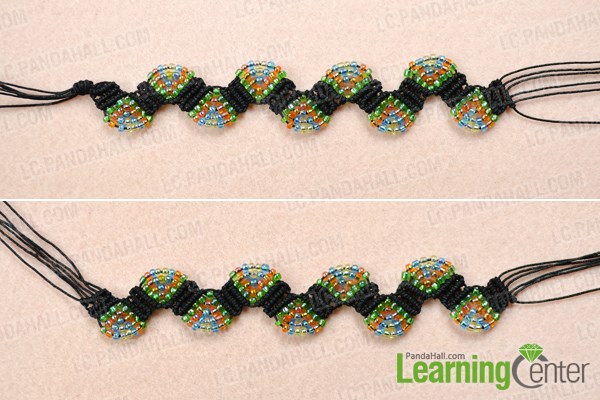 Weave the adjustable macramé beaded bracelets