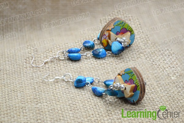 Finally the blue shell earrings look like this: