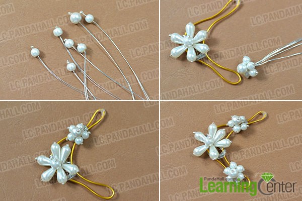 Make another 2 small pearl flowers