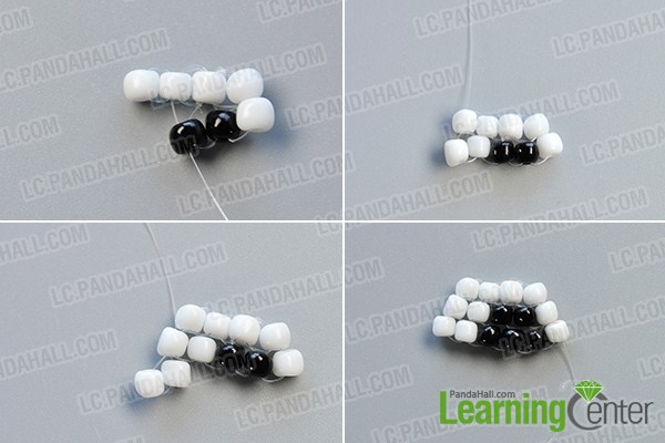make the second part of the white and black bead skull earrings