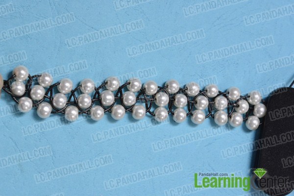 make the second part of the leather cord braided pearl bracelet