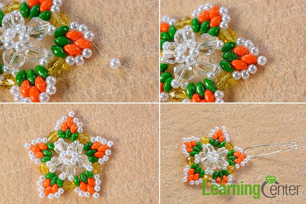 make the rest part of the 2-hole seed bead and pearl star earrings