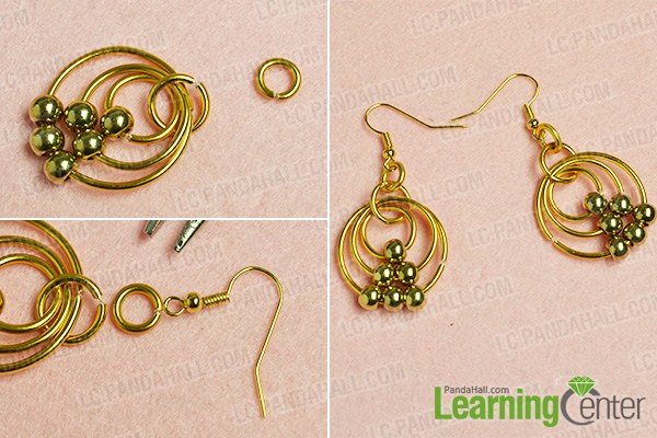 make the rest part of the golden wire wrapped hoop earrings