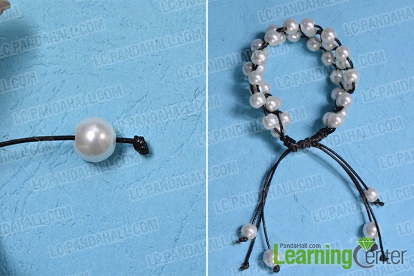 make the rest part of the leather cord braided pearl bracelet