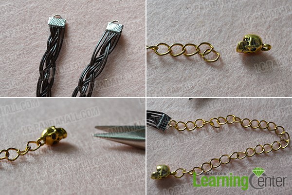 How to Make a Braided Black Leather Necklace Tutorial 4