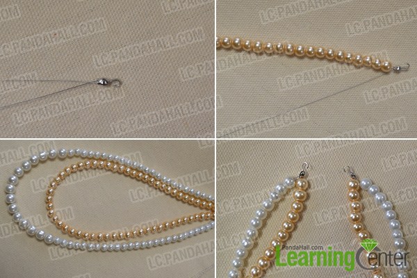 make the main part for the two-strand pearl necklace