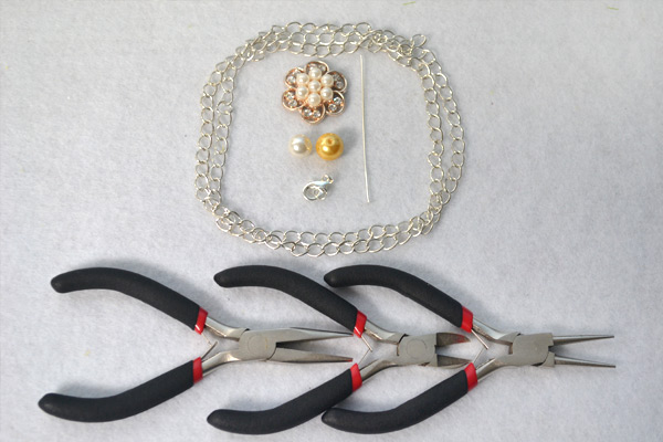 How to Make Easy Flower Bead Chain Necklace in 10 Minutes materials