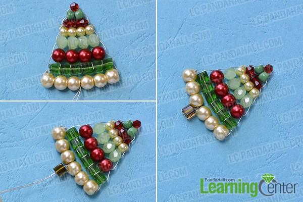 Finish the beaded Christmas tree pendent necklace