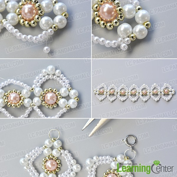 make the rest part of the handmade pink and white pearl bracelet
