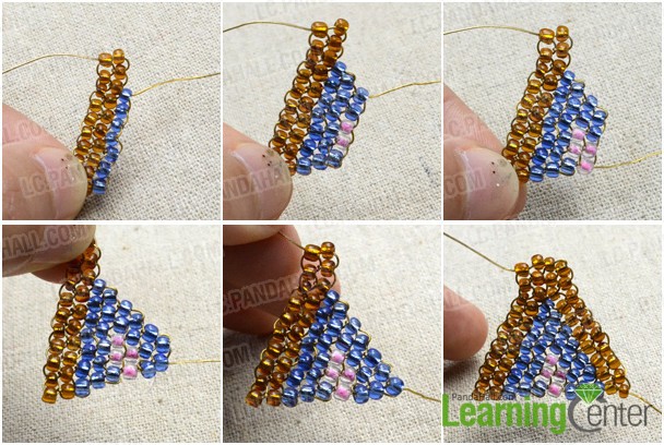 continue slide beads make the beaded triangle