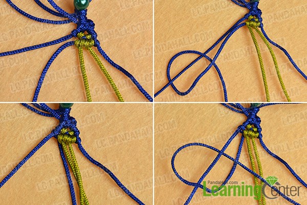 Make the eighth part of the ethnic braided friendship bracelet