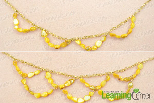 Make basic yellow bib necklace