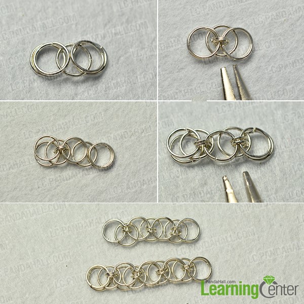 Make the basic chain maille pattern of the earrings
