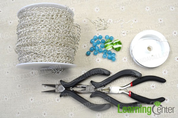 materials for making chandelier earrings with beads