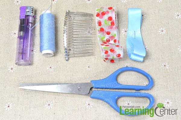 supplies needed in making bow hair comb