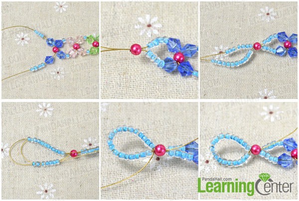 make a closure loop of the beaded flower bracelet