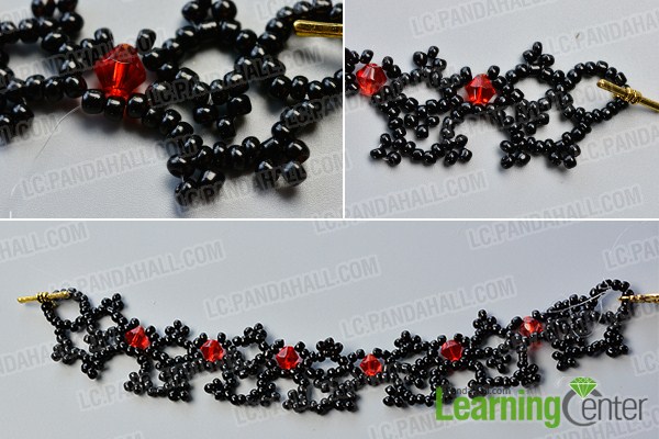 make the fourth part of the black seed bead bracelet