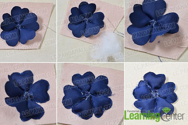 make a blue ribbon flower2