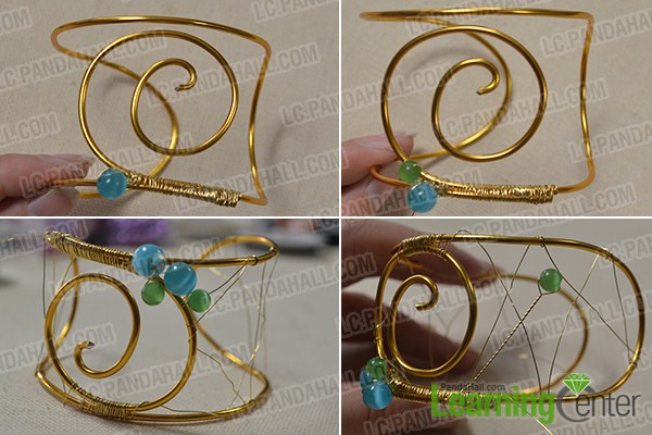 wrap some jewelry wires and cat eye beads to the place as you like