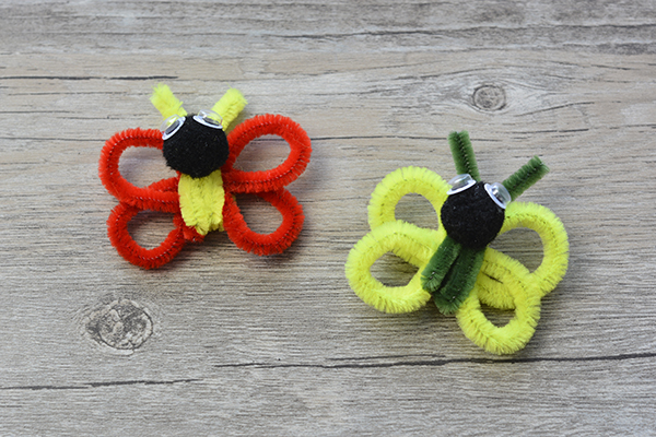 final look of the easy chenille stem butterfly crafts
