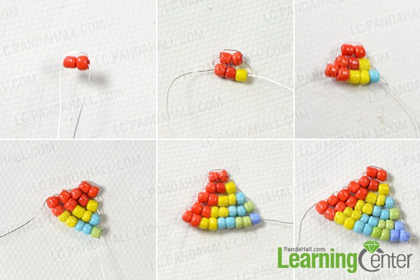  Make a triangle beaded part