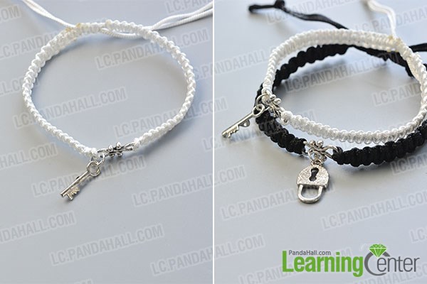 Then use the same method to make a white simple braided bracelet.