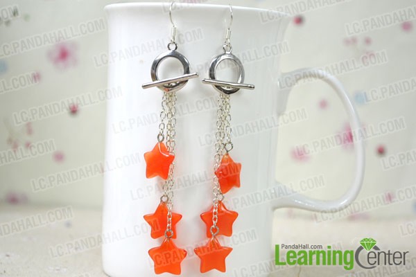 the completed toggle dangle earrings