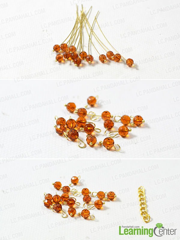 combine brown faceted beads with headpins1