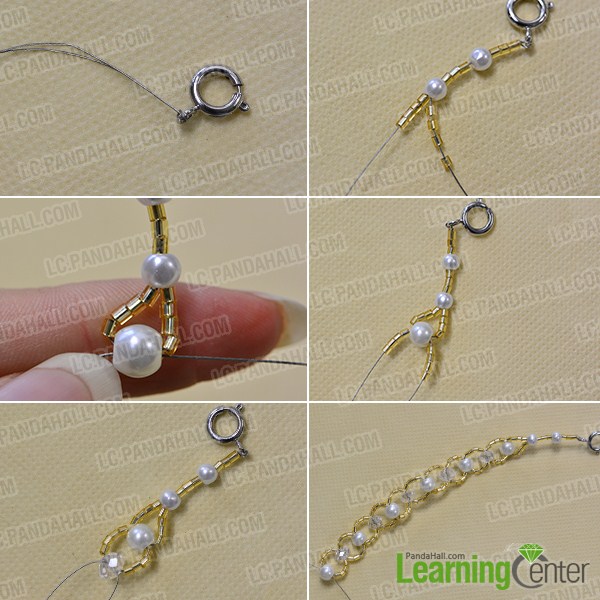 make the first part of the white pearl flower necklace
